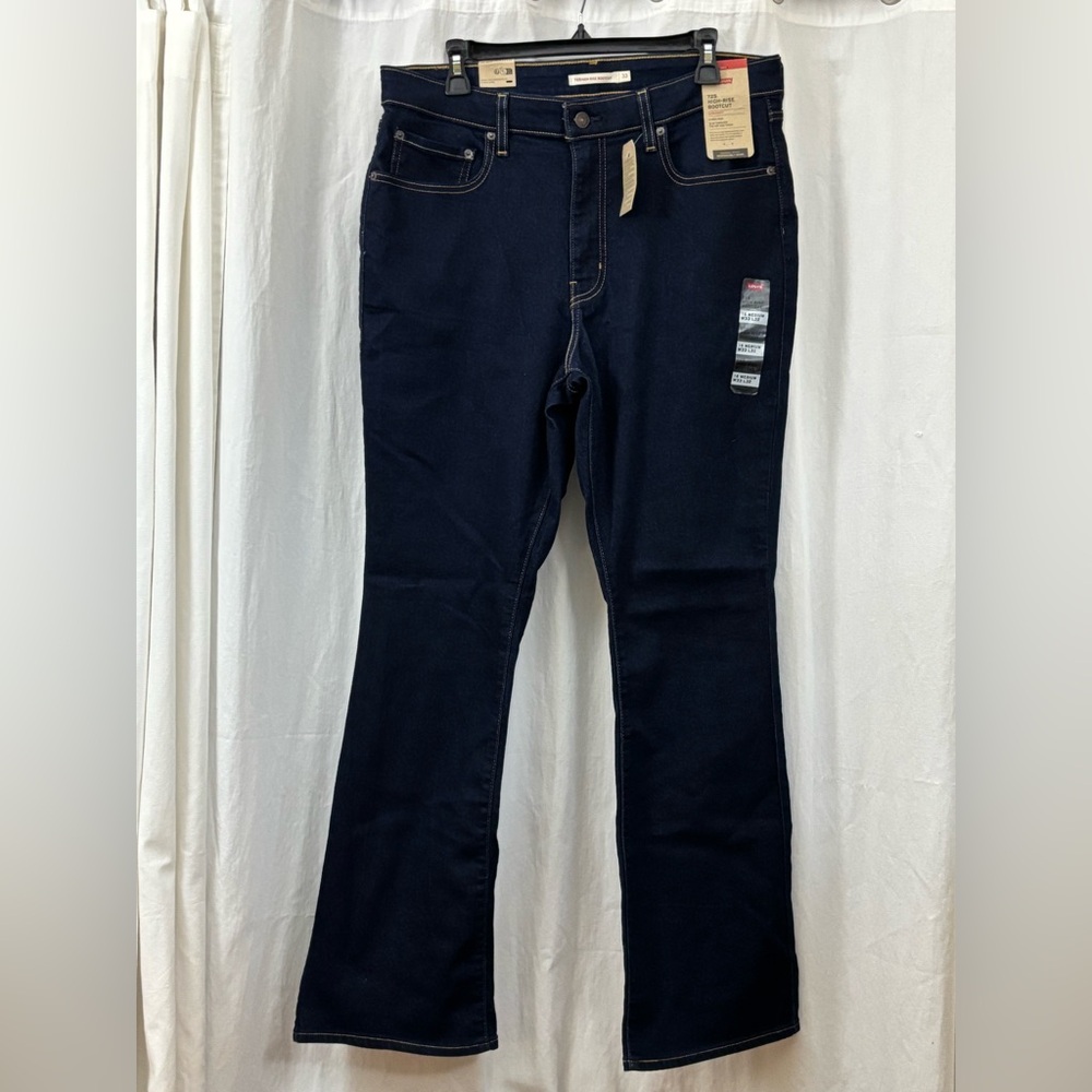 Levi’s dark blue 725 high rise bootcut jeans